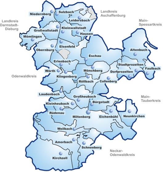 Kreiskarte - Landkreis Miltenberg