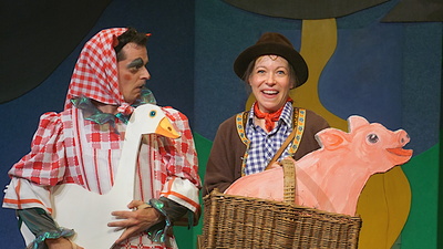Hans mit Schwein im Korb