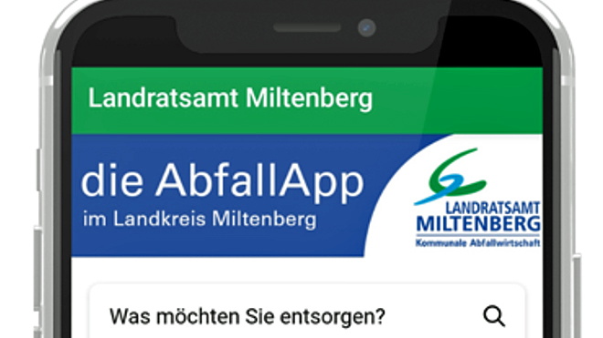 Smartphone mit Abfall-App