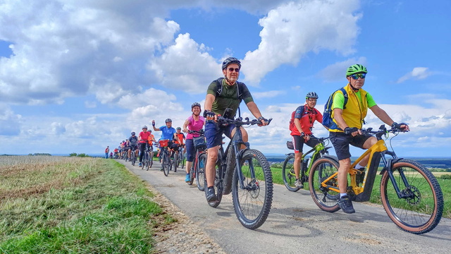 Radfahrer-Kolonne