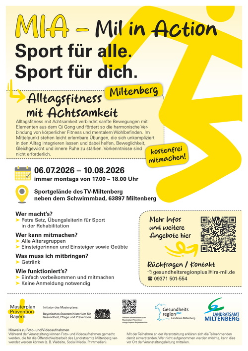 Plakat Alltagsfitness mit Achtsamkeit