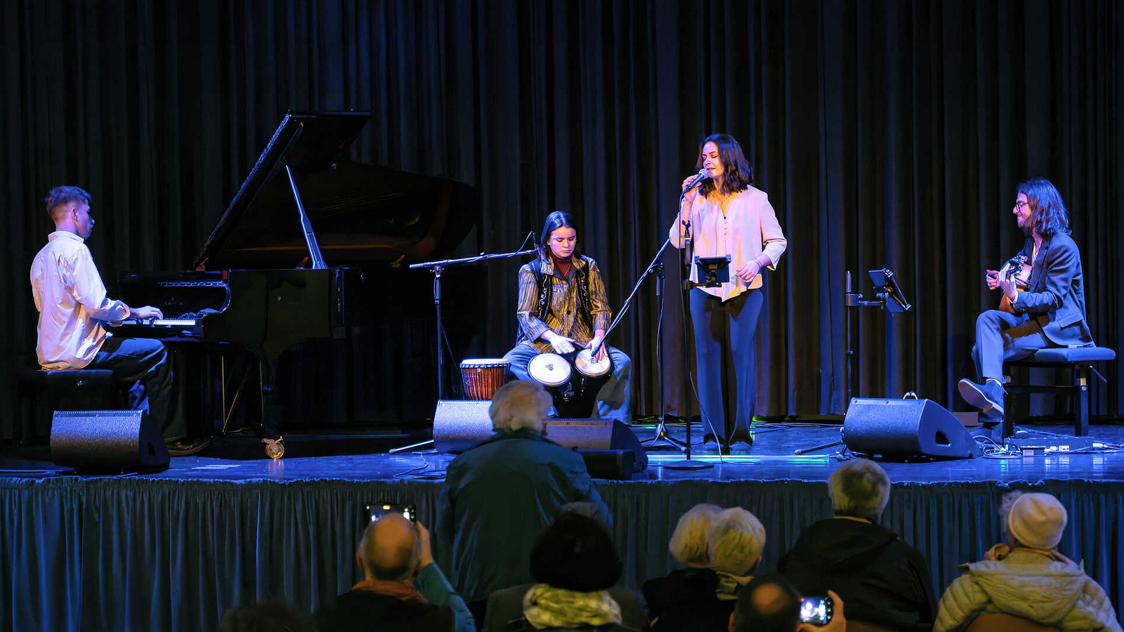 Vier Musiker auf Bühne